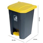 Basurero Alfa de Pedal con Tapa Amarilla 68 Litros