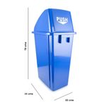 Basurero Plástico Azul con Tapadera Abatible 60 Litros