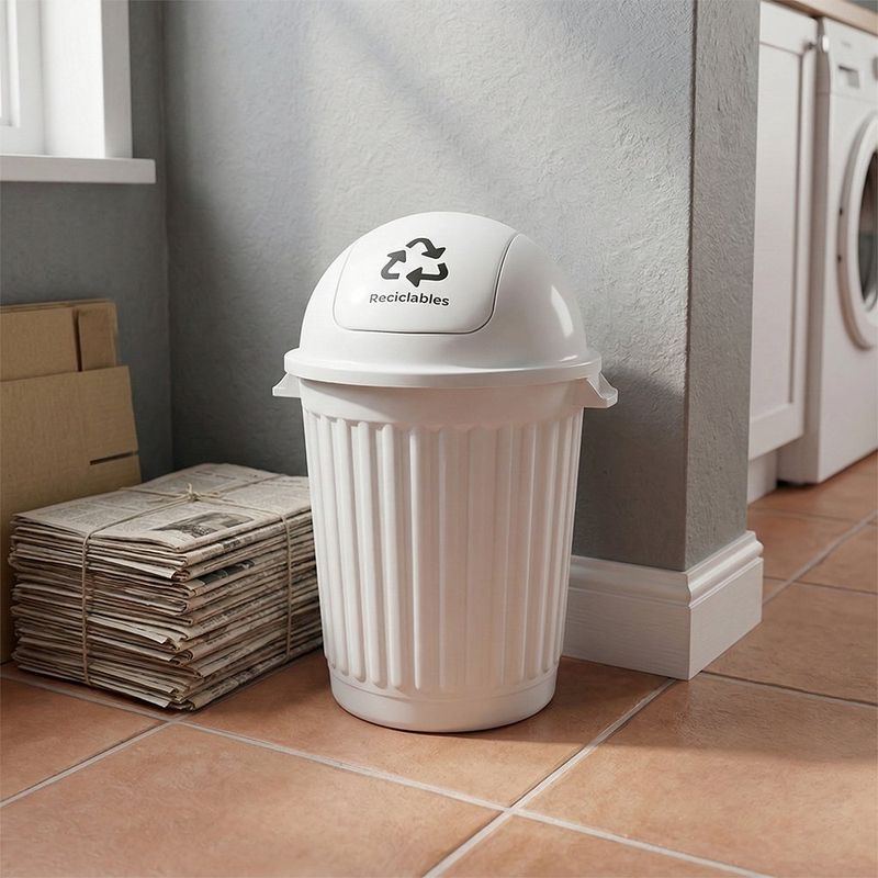 Basurero Swing Reciclable Color Blanco 80 Litros