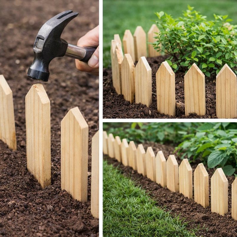 Set de 4 Estacas de Madera con Punta para Jardín 2 x 24 Plg