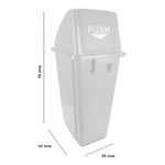 Basurero Plástico Blanco con Tapadera Abatible 60 Litros