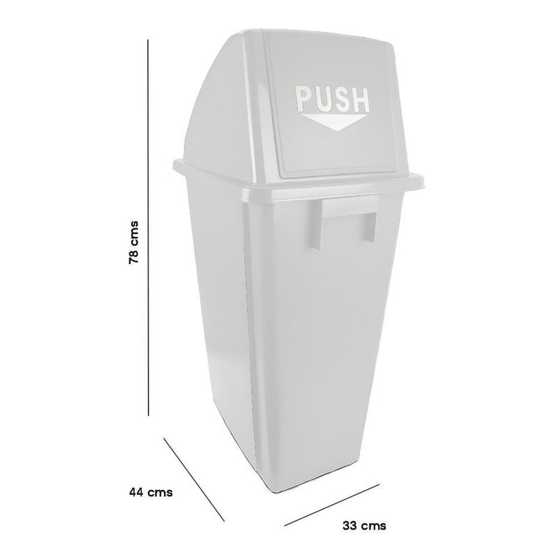 Basurero Plástico Blanco con Tapadera Abatible 60 Litros