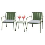 Set de Sala Exterior Relax de 3 Piezas con 2 Sillas y Mesa Verde