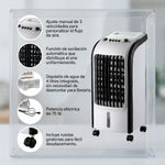 Enfriador Evaporativo Portátil Rosthal de 4 L con 3 Velocidades Color Blanco