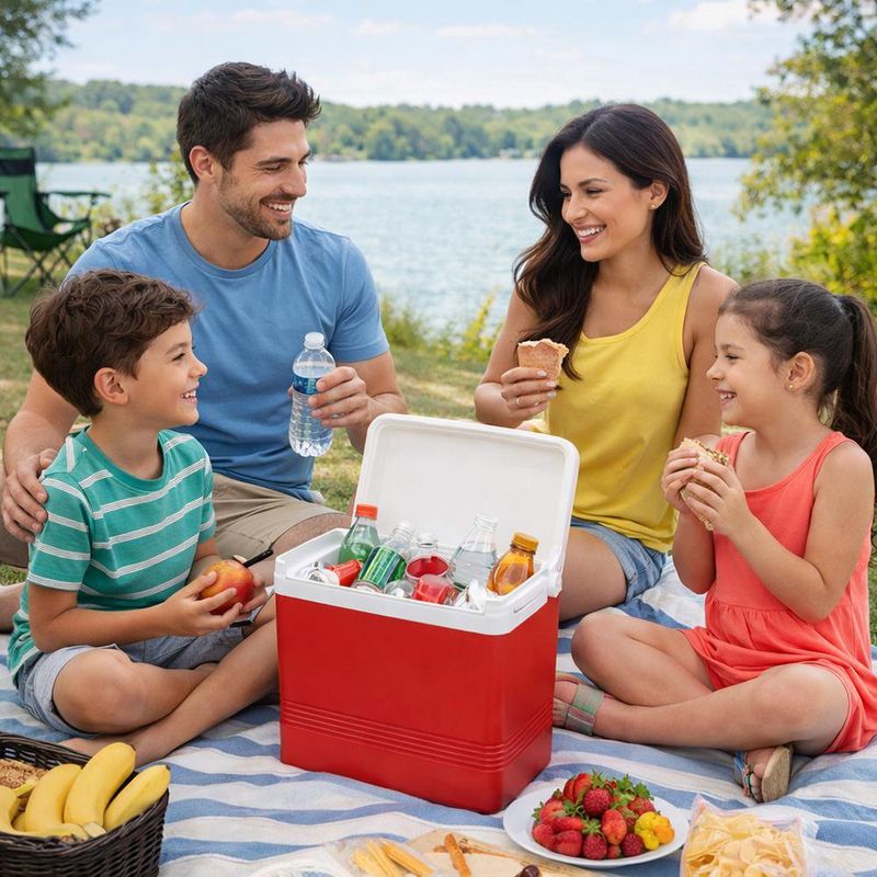 Hielera Cuadrada Legend de 16 Litros Color Rojo