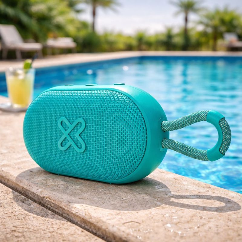 Bocina Portátil Bluetooth Groovesplash Color Turquesa