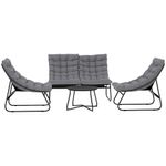 Set de Exterior con Mesa Relax de 4 Piezas Color Gris