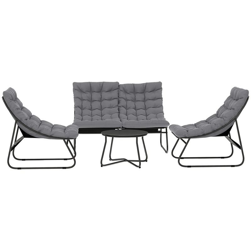 Set de Exterior con Mesa Relax de 4 Piezas Color Gris