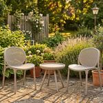 Set de Sillas con Mesa Exterior Winnie Beige 3 Piezas