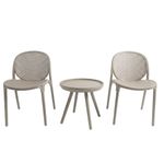 Set de Sillas con Mesa Exterior Winnie Beige 3 Piezas