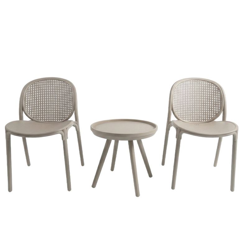 Set de Sillas con Mesa Exterior Winnie Beige 3 Piezas