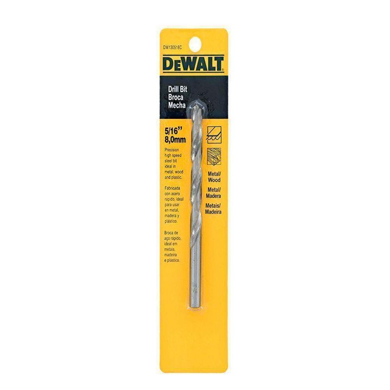 Broca Metal 5/16 Plg Hss Mandril 3/8 Plg - Dewalt