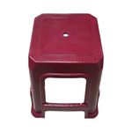 Banco de Plástico Cuadrado Resistente Rojo Vino