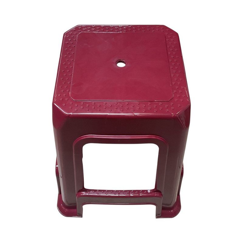 Banco de Plástico Cuadrado Resistente Rojo Vino