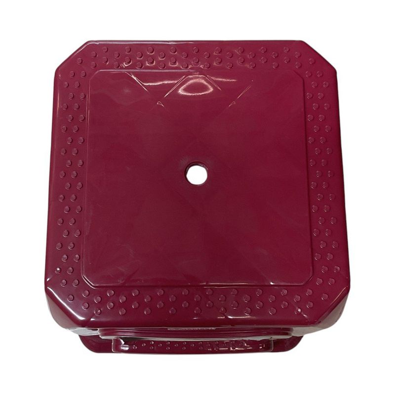 Banco de Plástico Cuadrado Resistente Rojo Vino