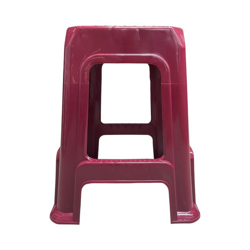 Banco de Plástico Cuadrado Resistente Rojo Vino