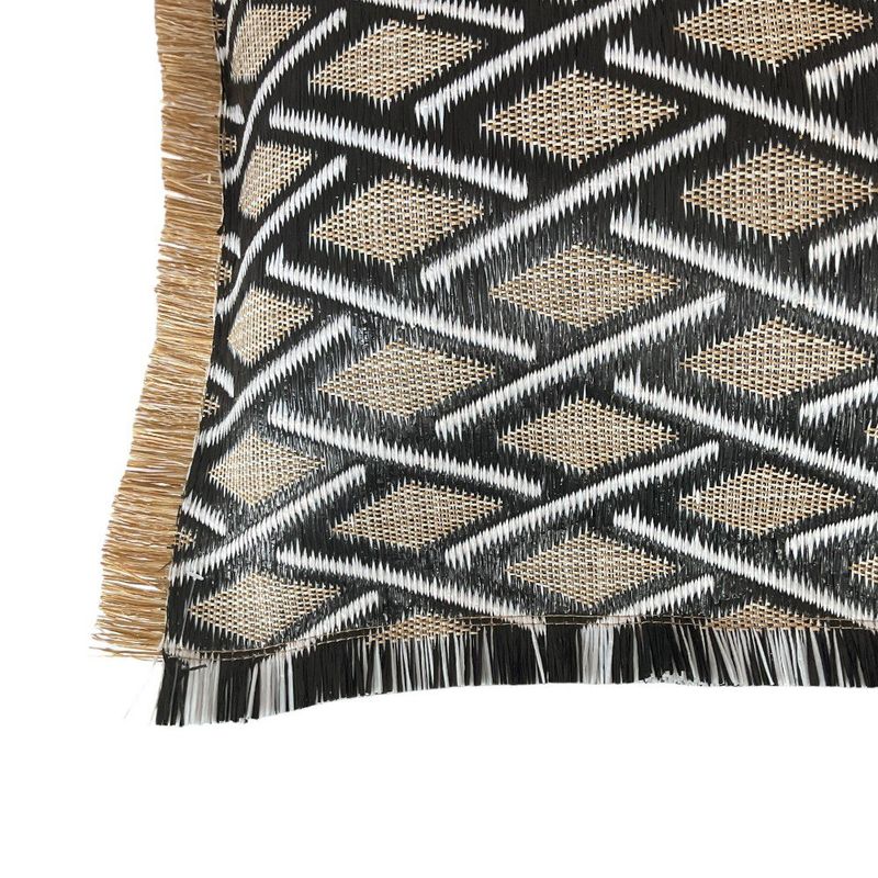 Cobertor de Cojín Rombos Negro Beige de Exterior