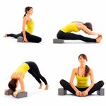 Bloque de Yoga de Espuma Alta Densidad Antideslizante de 23 x 8 x 15 cm Color Gris