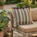 Cobertor de Cojín para Exterior Negro Natural