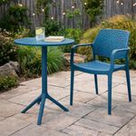 Mesa Redonda Jodie de Polipropileno Azul para Exterior