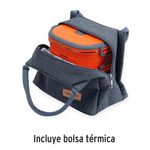 Lonchera Térmica con 3 Contenedores con Interior de Acero Inoxidable