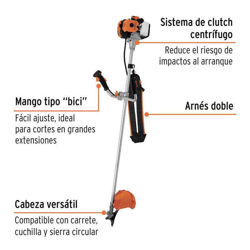 Desbrozadora de Grama a Gasolina Tipo Bici 52 CC