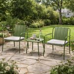 Set de Sala Exterior Relax de 3 Piezas con 2 Sillas y Mesa Verde
