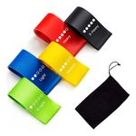 Set de 5 Mini Bandas de Resistencia de 12 plg con Bolsa de Transporte