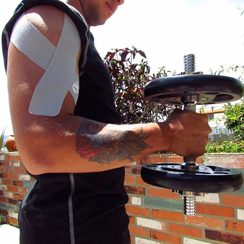 Tape Kinesiológico K6 Soporte Muscular para Rehabilitación Color Gris