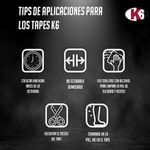 Tape Kinesiológico K6 Soporte Muscular para Rehabilitación Color Gris