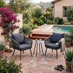 Set Bistro Lou Gris de 3 Piezas con 2 Sillas y Mesa