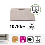 Protector de Fieltro Recortable para Muebles de 10 x 10 Cm Color Beige