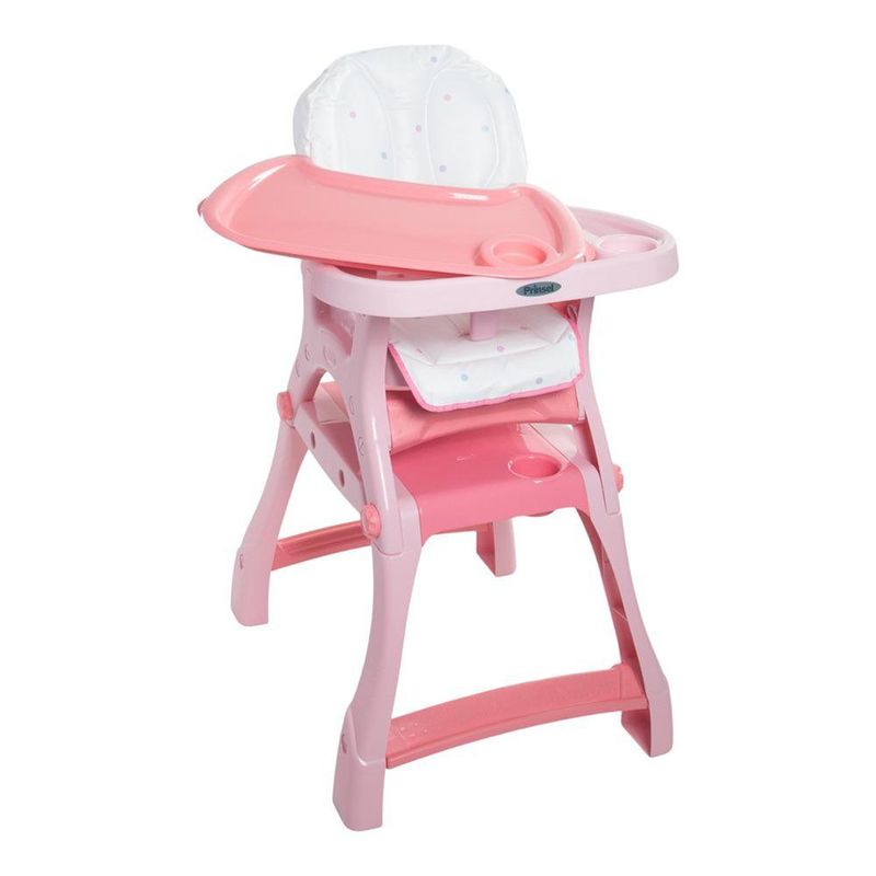 Silla de Bebé para Comer Kínder 2 en 1 Estampados de Triángulos Color Verde y Celeste