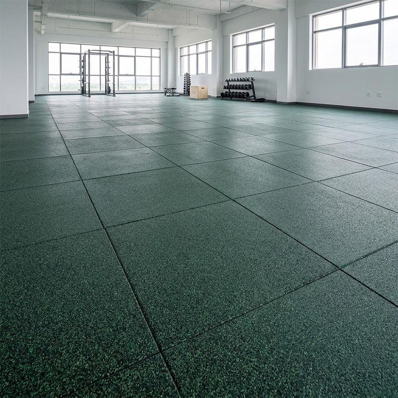 Piso de Caucho de Alta Densidad 1 x 1 m Espesor 15 mm para Gimnasio Color Verde