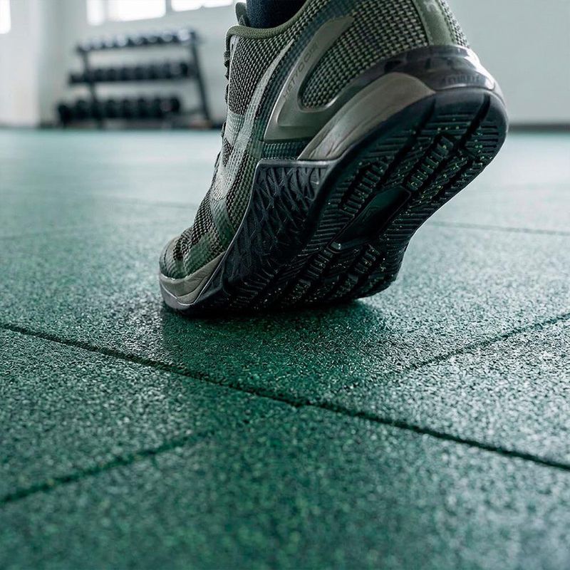 Piso de Caucho de Alta Densidad 1 x 1 m Espesor 15 mm para Gimnasio Color Verde