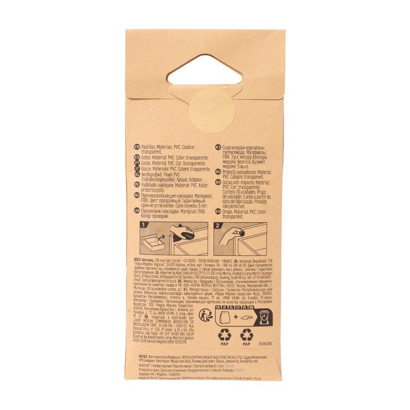 Protectores Adhesivos Antideslizantes para Muebles 13 Mm Color Transparente 20 Unidades