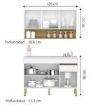 Mueble de Cocina Completo Line Color Blanco de 120 Cm