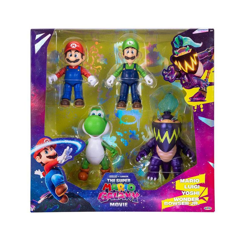Set de 4 Figuras de Super Mario Galaxy Movie de 5 plg