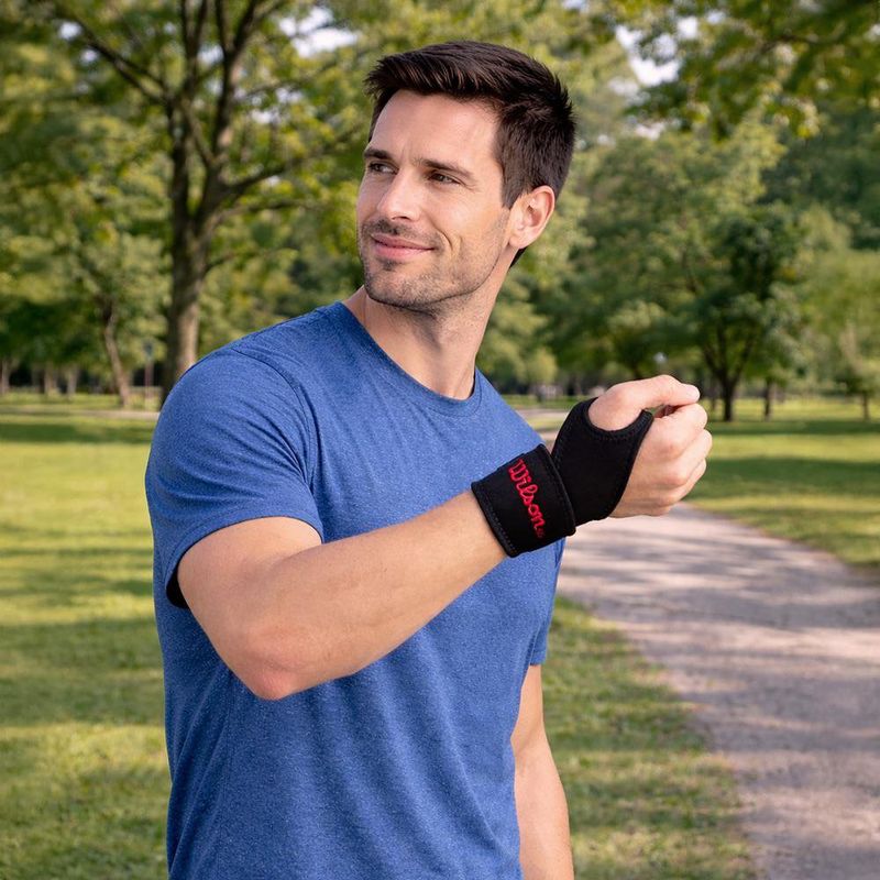 Muñequera Wilson con Soporte para Pulgar para Entrenamiento Unitalla Color Negro