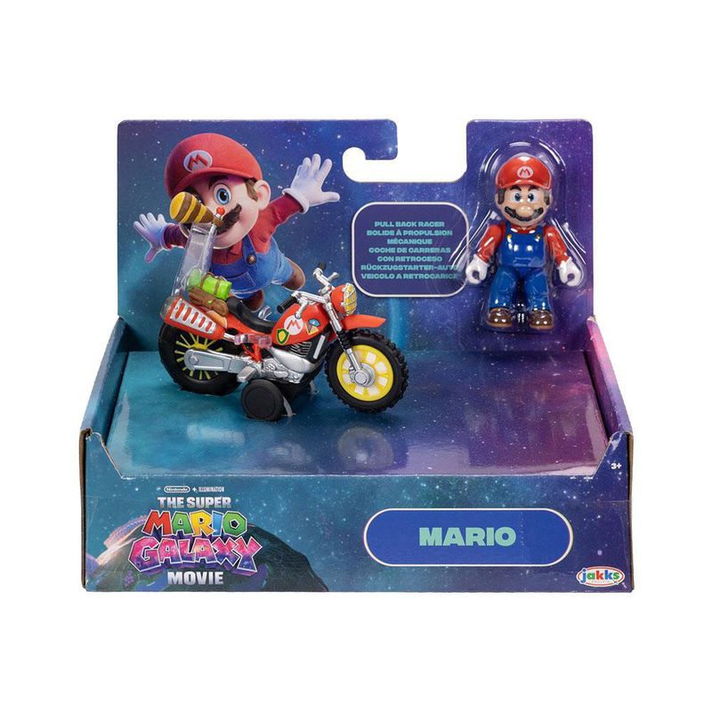 Figura de Super Mario Galaxy Movie con Vehículo 2.5 Plg Diseños Surtidos