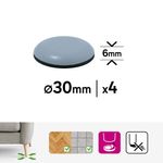 Deslizadores Plásticos para Patas de Muebles 30 Mm Color Gris 4 Unidades
