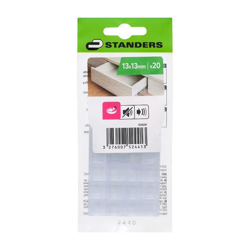 Protectores Adhesivos Tipo Gota Antideslizantes de 13 x 13 Mm Color Transparente 20 Unidades