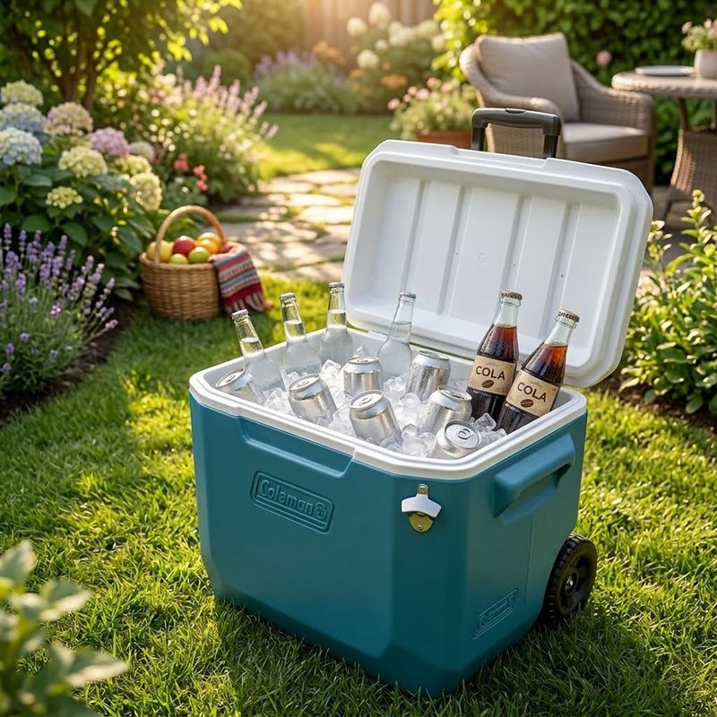 Hielera con Ruedas Color Azul de 56.8 Litros