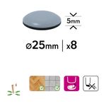Deslizadores Plásticos para Patas de Muebles de 25 Mm Color Gris 8 Unidades