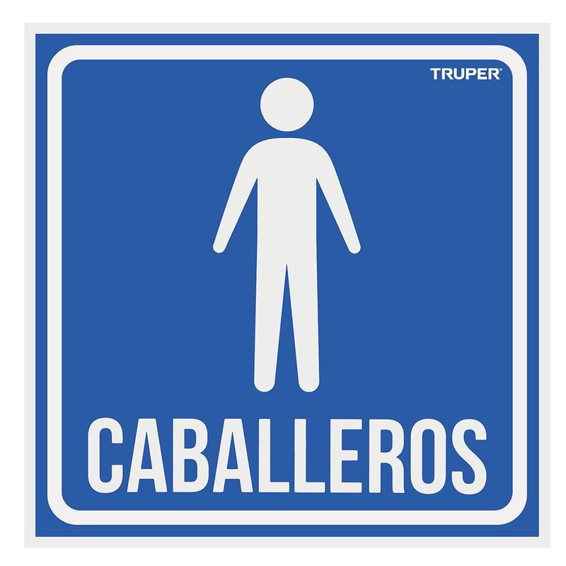 Rótulo De Señalización Caballeros 19 X 19 Cm - Truper