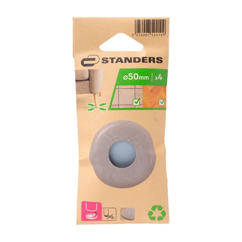 Deslizadores Plásticos para Patas de Muebles 50 Mm Color Gris 4 Unidades