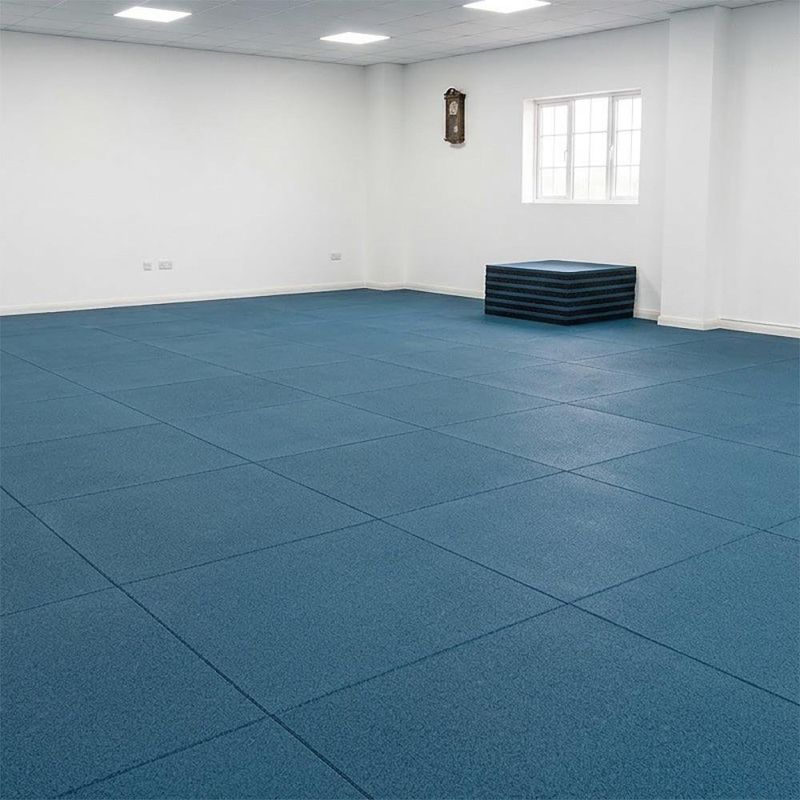 Piso de Caucho de Alta Densidad 1 x 1 m Espesor 15 mm para Gimnasio Color Azul