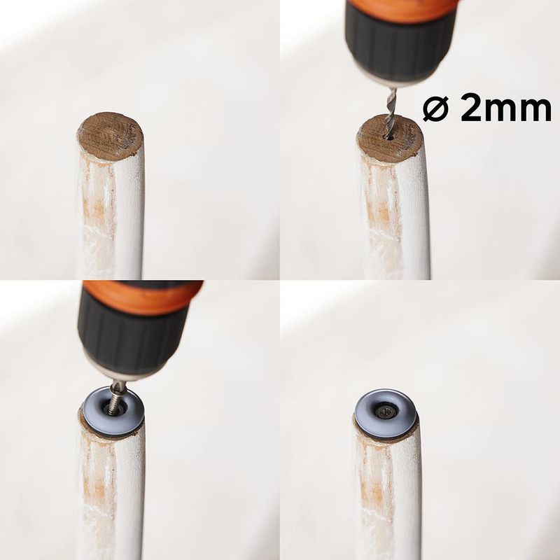 Deslizadores con Tornillo para Patas de Muebles 22 Mm Color Gris 4 Unidades