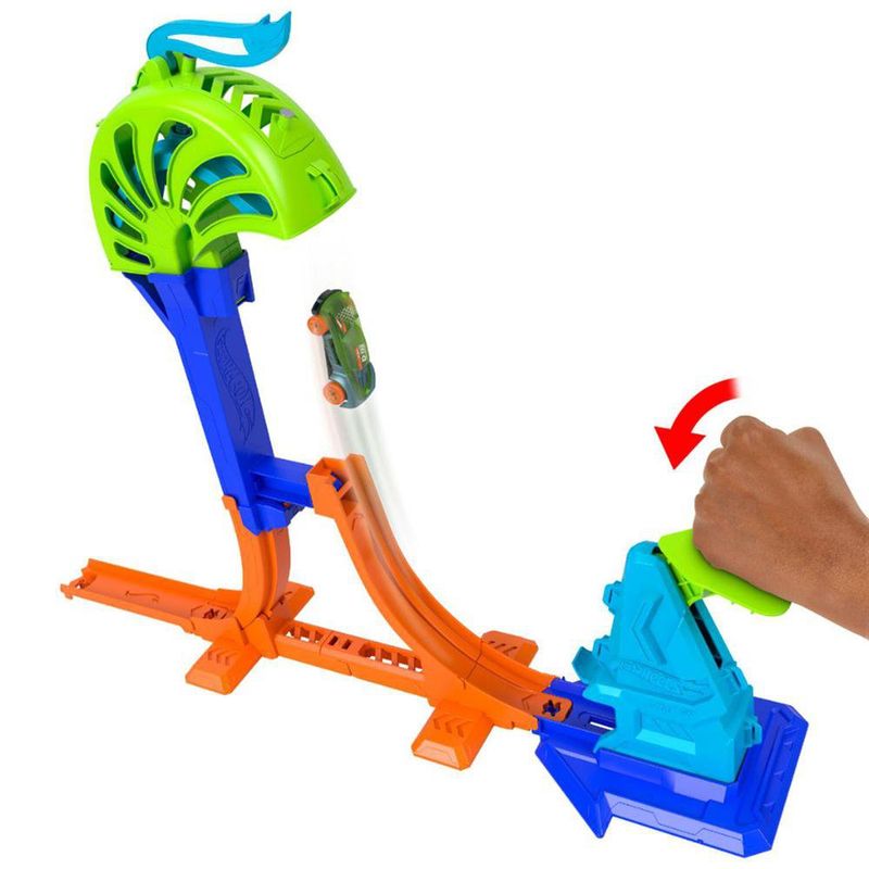 Pista Gira y Salta Hot Wheels Stunt Tracks Power Launch con Auto de 1:64