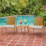 Set Relax Café Con Sillones Y Mesa Acero 3 Pzas.